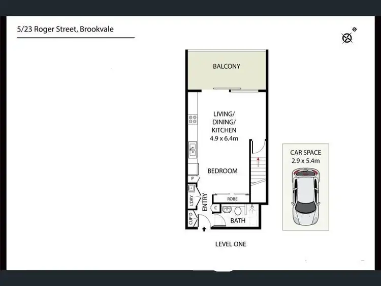Floorplan of Homely studio listing, 5/23 Roger Street, Brookvale NSW 2100