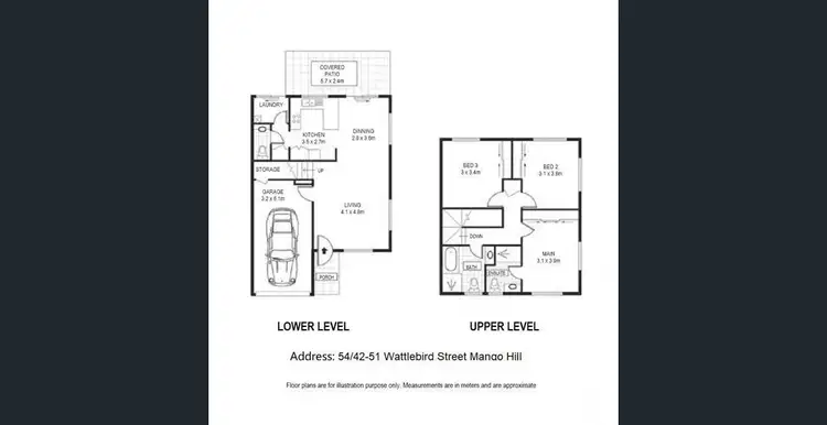 Floorplan of Homely townhouse listing, UNIT 54/42 Wattlebird Street, Mango Hill QLD 4509