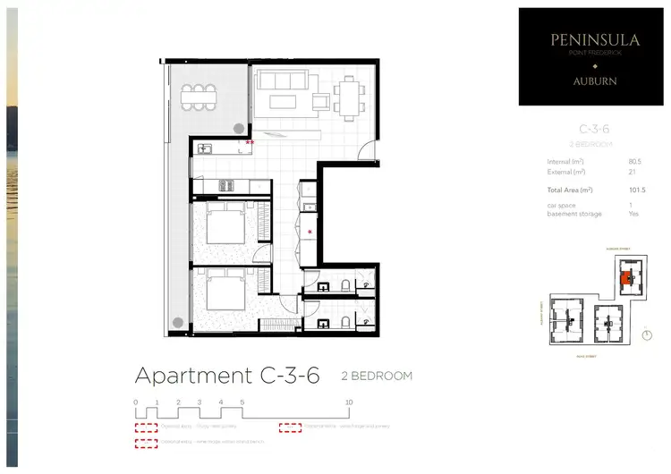 Floorplan of Homely unit listing, 306/4 Auburn Street, Point Frederick NSW 2250