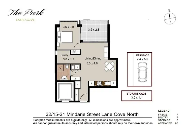 Floorplan of Homely unit listing, UNIT 32/15-21 Mindarie Street, Lane Cove North NSW 2066