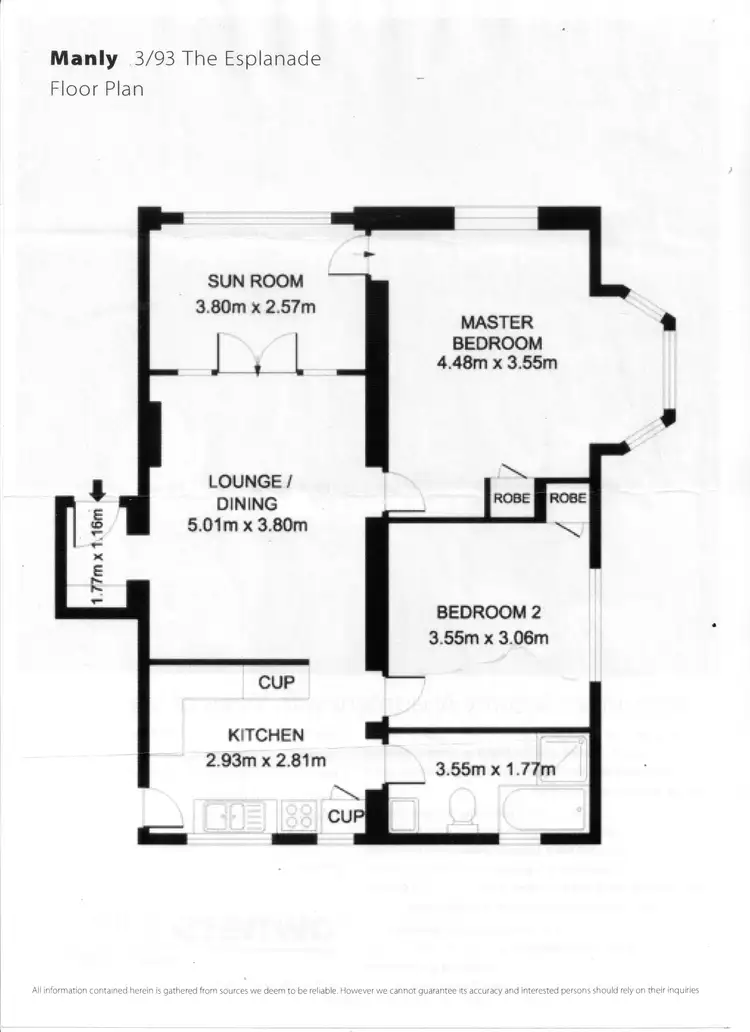 Floorplan of Homely apartment listing, 3/93 West Esplanade, Manly NSW 2095