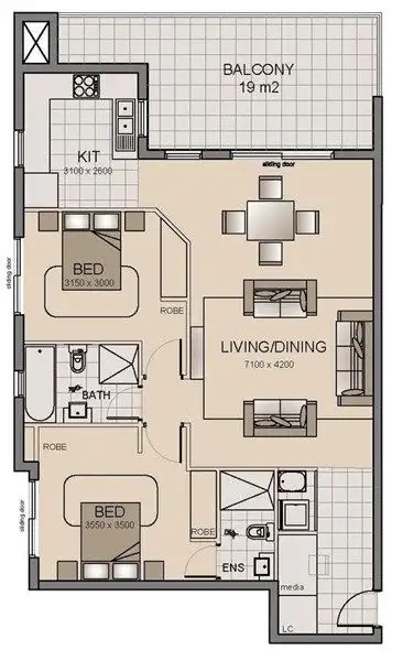 Floorplan of Homely unit listing, UNIT 17/81-83 Kissing Point Road, Dundas NSW 2117