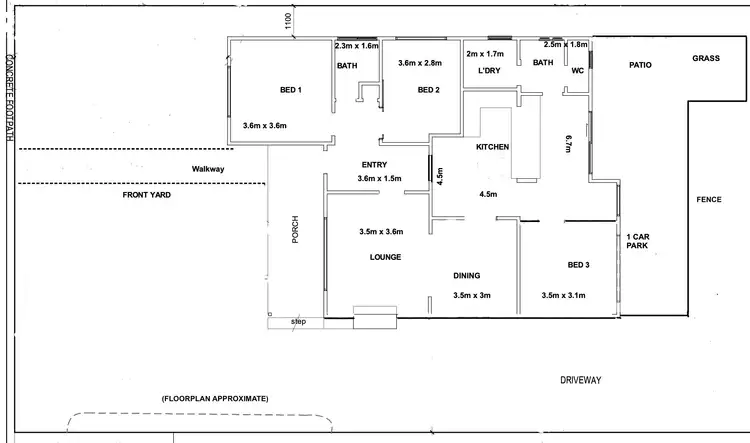 Floorplan of Homely unit listing, 1/26 Howell St, Lalor VIC 3075