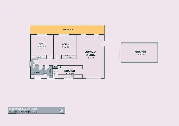Floorplan of Homely unit listing, UNIT 2/144 Terralong Street, Kiama NSW 2533