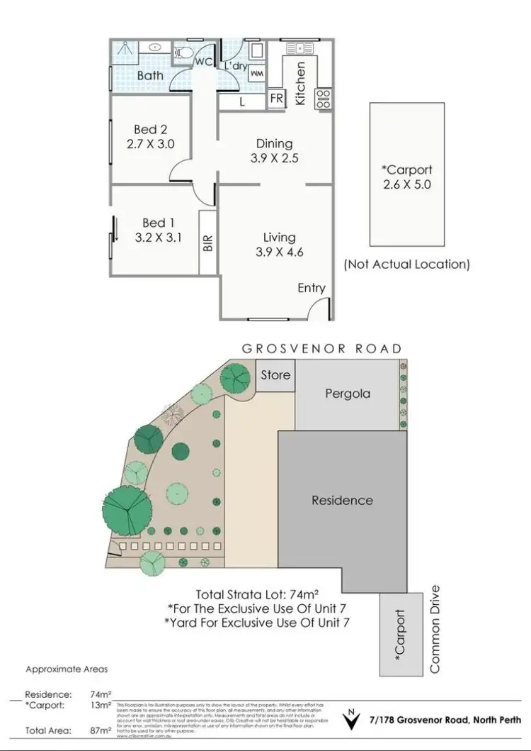 Floorplan of Homely villa listing, UNIT 7/178 Grosvenor Road, North Perth WA 6006