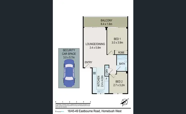 Floorplan of Homely unit listing, UNIT 16/45 Eastbourne Road, Homebush West NSW 2140