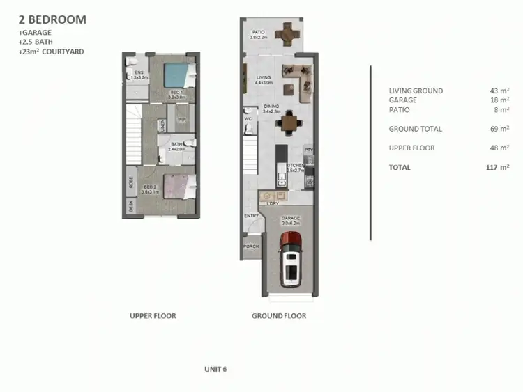 Floorplan of Homely townhouse listing, Unit 6/9 Jorl Court, Buderim QLD 4556