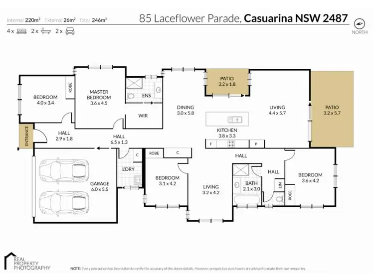 Floorplan of Homely house listing, 85 Laceflower Parade, Casuarina NSW 2487