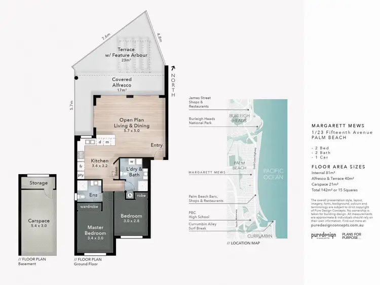 Floorplan of Homely unit listing, 1/23 Fifteenth Avenue, Palm Beach QLD 4221