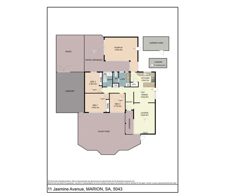 Floorplan of Homely house listing, 11 Jasmine Avenue, Marion SA 5043