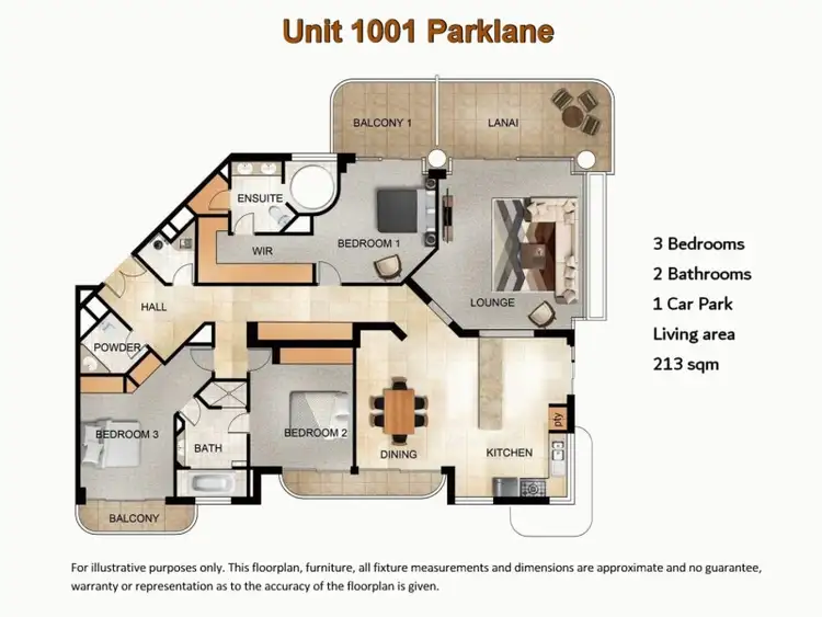 Floorplan of Homely unit listing, 1001/1 Peak Avenue, Main Beach QLD 4217
