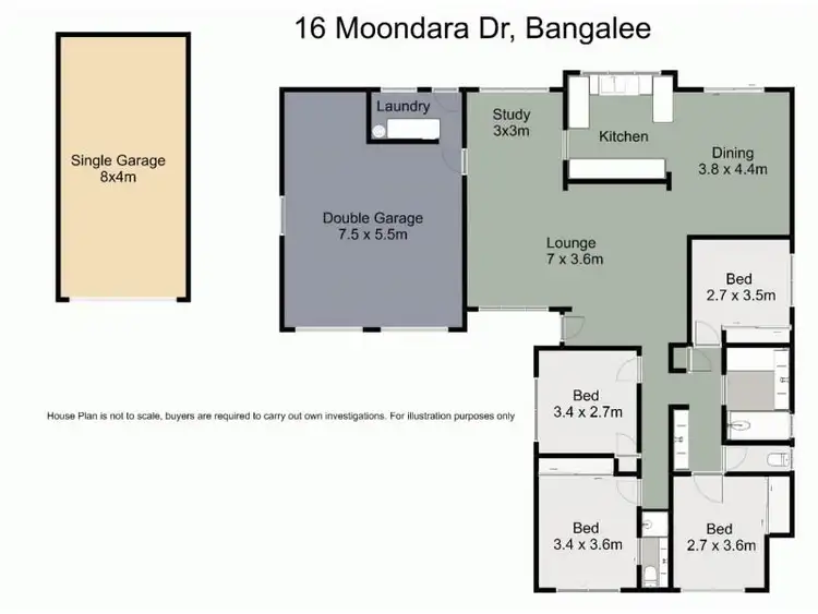 Floorplan of Homely house listing, 16 Moondara Drive, Bangalee NSW 2541