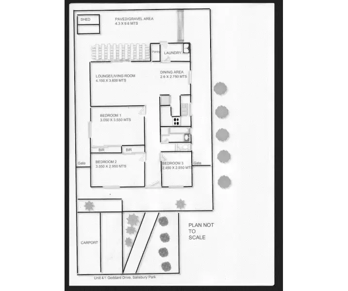 Floorplan of Homely unit listing, 4/1 Goddard Drive, Salisbury Park SA 5109