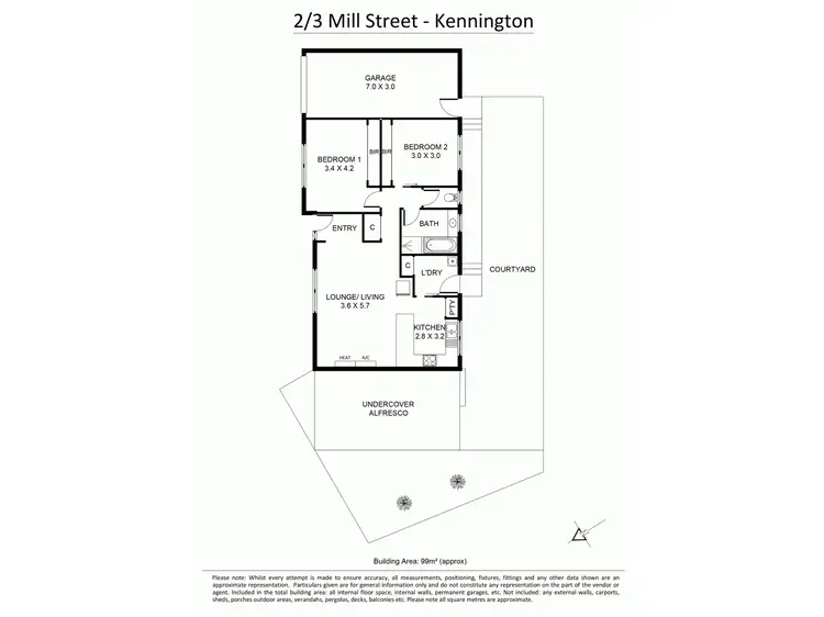 Floorplan of Homely unit listing, 2/3 Mill Street, Kennington VIC 3550