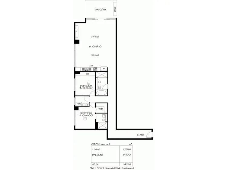 Floorplan of Homely unit listing, 36/220 Greenhill Road, Eastwood SA 5063
