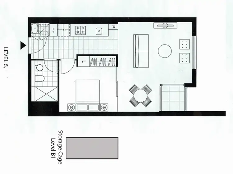 Floorplan of Homely unit listing, 507/28 Ebsworth Street, Zetland NSW 2017