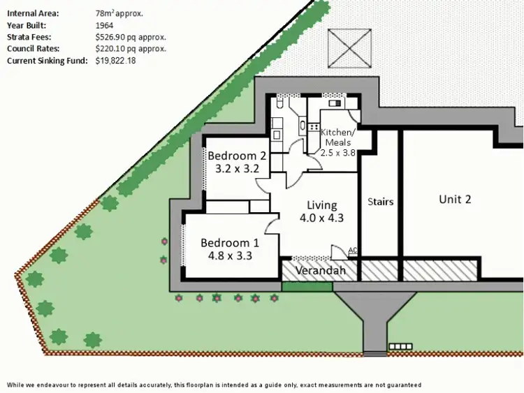 Floorplan of Homely unit listing, 1/2 Warwick Avenue, Toorak Gardens SA 5065
