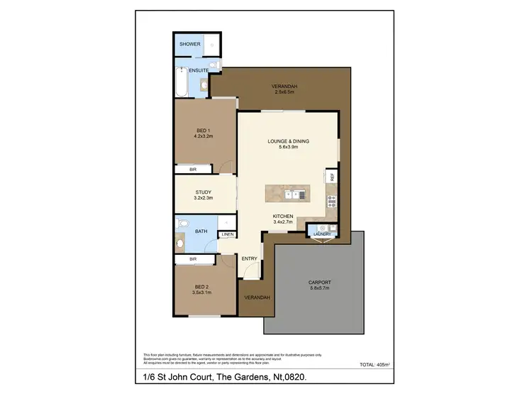 Floorplan of Homely unit listing, 1/6 St John Court, The Gardens NT 820