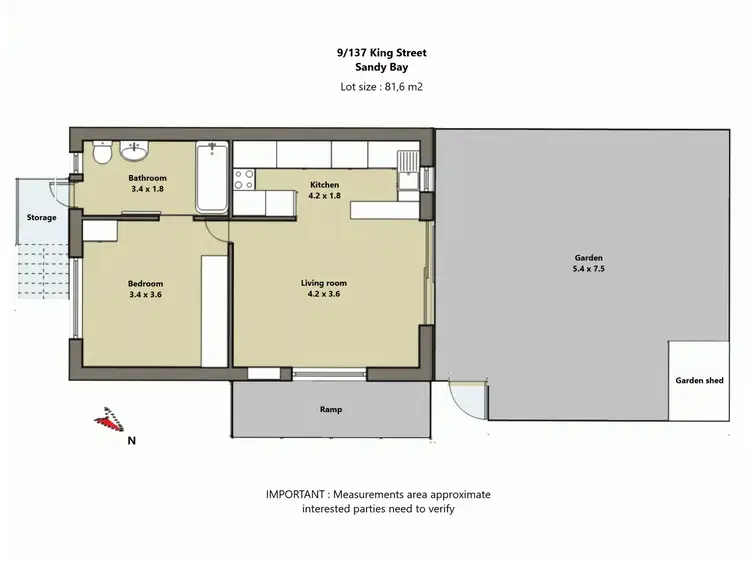 Floorplan of Homely unit listing, 9/137 King Street, Sandy Bay TAS 7005