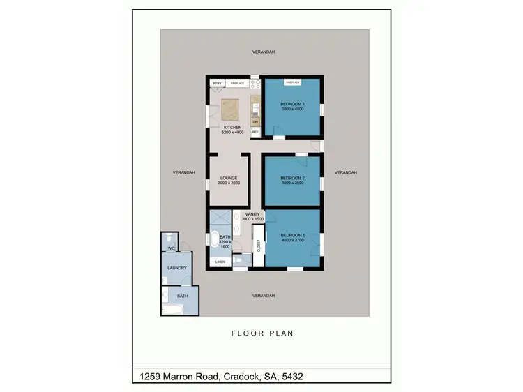 Floorplan of Homely rural property listing, 1259 Marron Road, Cradock SA 5432