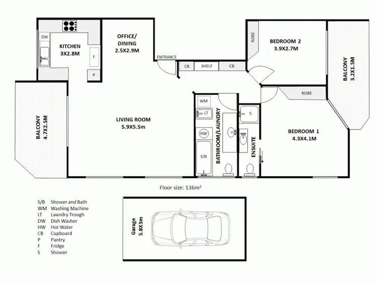 Floorplan of Homely unit listing, 3/20 Brisbane Street, St Lucia QLD 4067