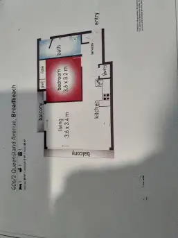 Floorplan of Homely apartment listing, 606/2 Queensland Avenue, Broadbeach QLD 4218