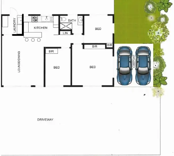 Floorplan of Homely semi-detached listing, 1/10 West King Lane, Southport QLD 4215
