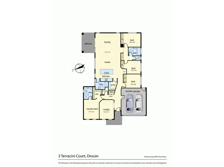 Floorplan of Homely house listing, 3 Terracini Court, Drouin VIC 3818