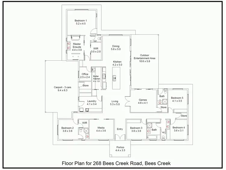 Floorplan of Homely rural property listing, 268 Bees Creek Road, Bees Creek NT 822