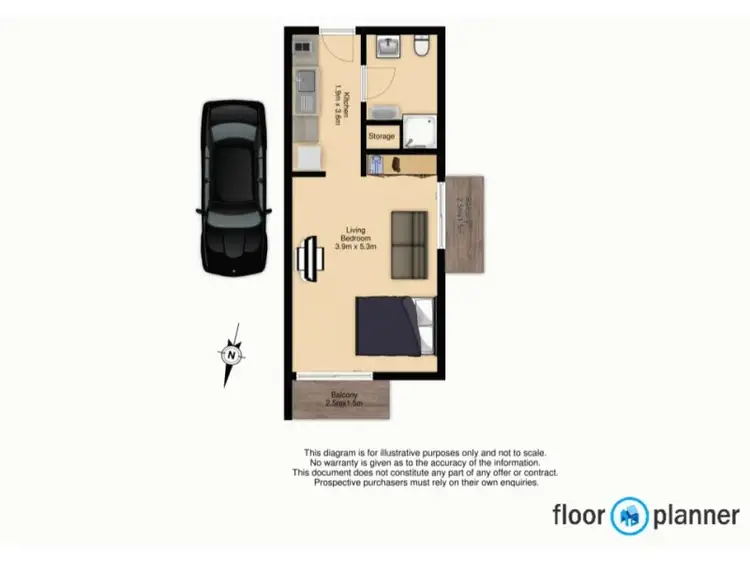 Floorplan of Homely studio listing, 8/1 Linthorpe Street, Newtown NSW 2042