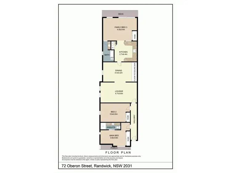 Floorplan of Homely semi-detached listing, 72 Oberon Street, Randwick NSW 2031