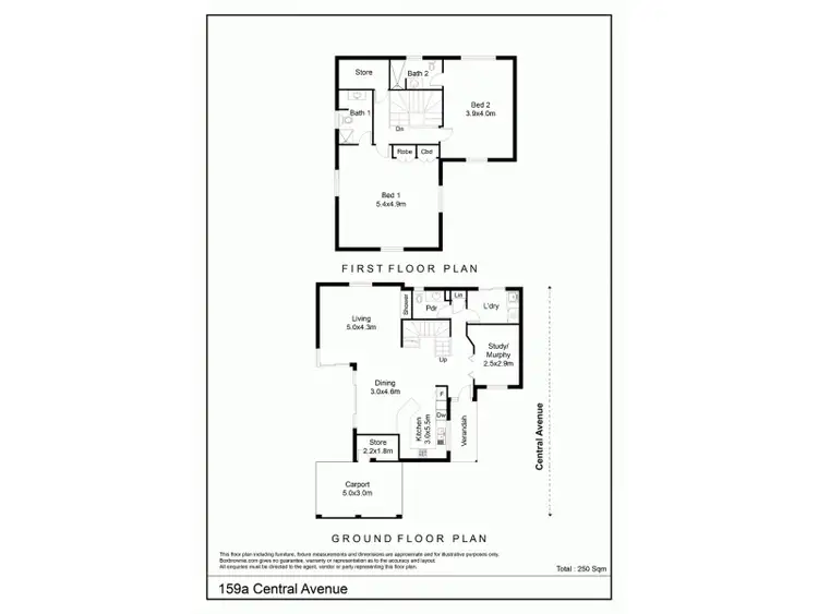 Floorplan of Homely townhouse listing, 159A Central Avenue, Mount Lawley WA 6050