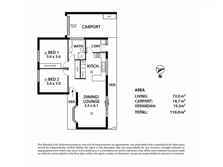 Floorplan of Homely unit listing, 2/12 Howard Lane, Mount Barker SA 5251