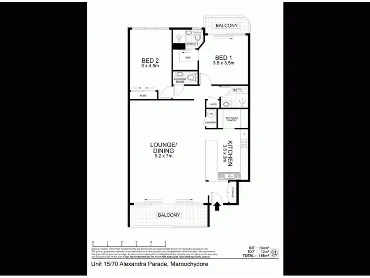 Floorplan of Homely unit listing, 15/70-78 Alexandra Parade, Maroochydore QLD 4558