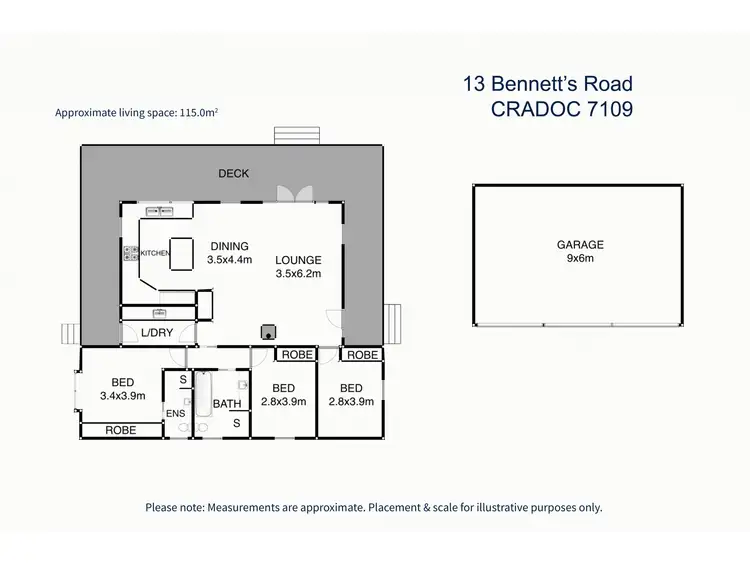 Floorplan of Homely house listing, 13 Bennetts Road, Cradoc TAS 7109