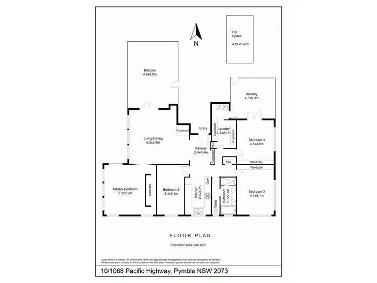 Floorplan of Homely unit listing, 10/1068 Pacific Highway, Pymble NSW 2073