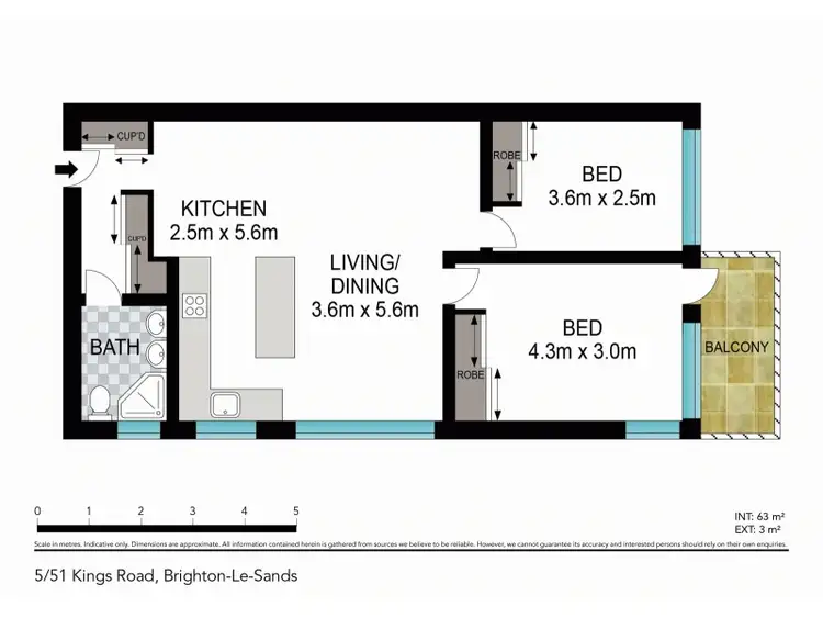 Floorplan of Homely unit listing, 5/51 Kings Road, Brighton-le-sands NSW 2216