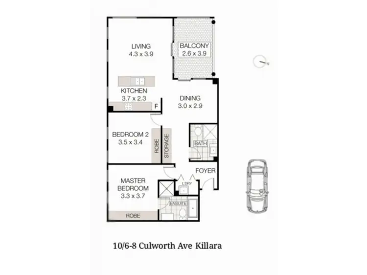 Floorplan of Homely apartment listing, 10/6-8 Culworth Avenue, Killara NSW 2071
