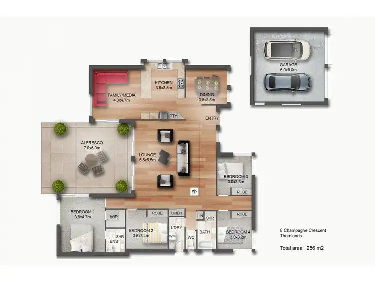 Floorplan of Homely house listing, 8 Champagne Crescent, Thornlands QLD 4164