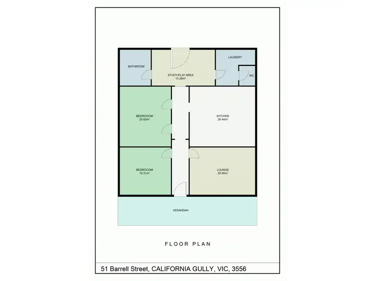Floorplan of Homely house listing, 51 Barrell Street, California Gully VIC 3556