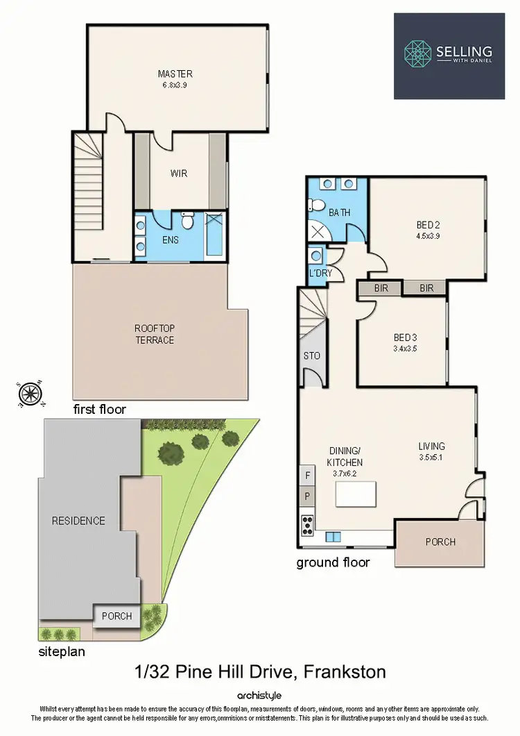 Floorplan of Homely townhouse listing, 1/32 Pine Hill Drive, Frankston VIC 3199