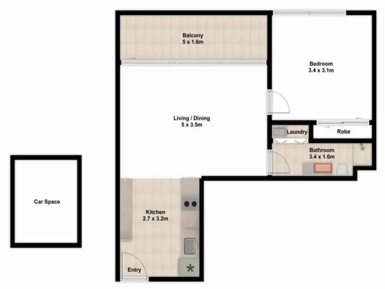 Floorplan of Homely apartment listing, 1111/25 Connor Street, Fortitude Valley QLD 4006