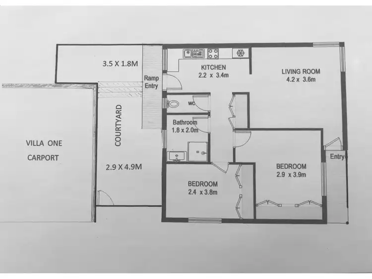 Floorplan of Homely villa listing, Villa One/20 Spruce Street, North Lambton NSW 2299