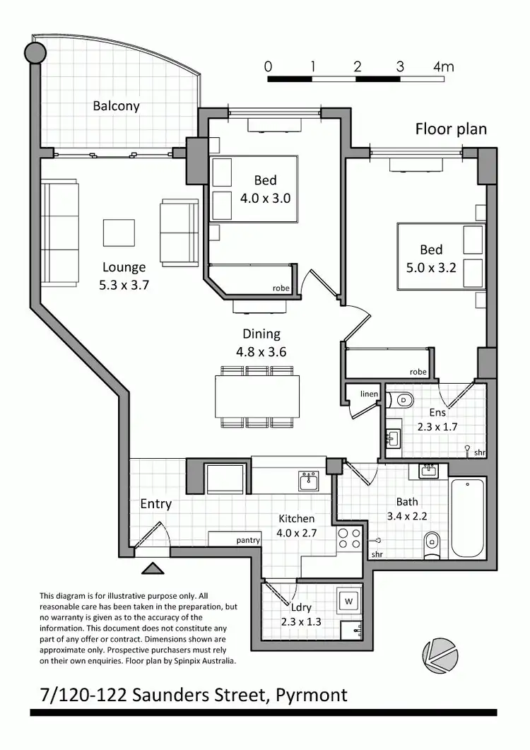Floorplan of Homely apartment listing, 7/122 Saunders Street, Pyrmont NSW 2009
