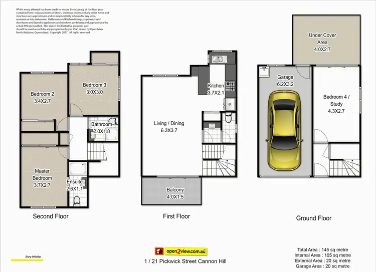 Floorplan of Homely townhouse listing, 1/21 Pickwick Street, Cannon Hill QLD 4170