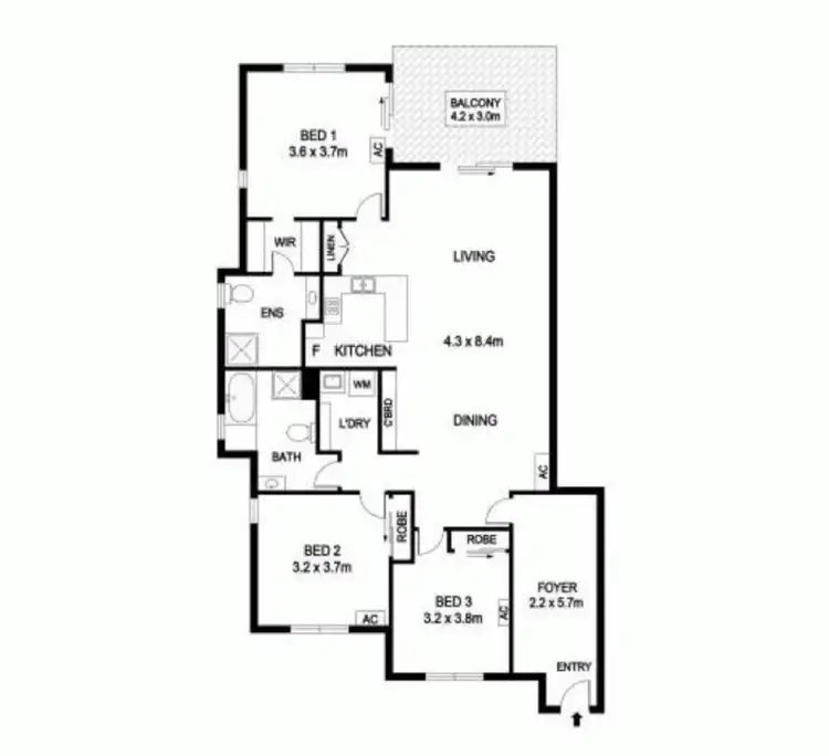 Floorplan of Homely apartment listing, 4/3 Mauna Loa Street, Larrakeyah NT 820