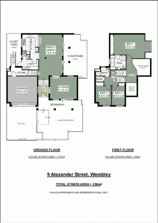Floorplan of Homely townhouse listing, 9 ALEXANDER STREET, Wembley WA 6014
