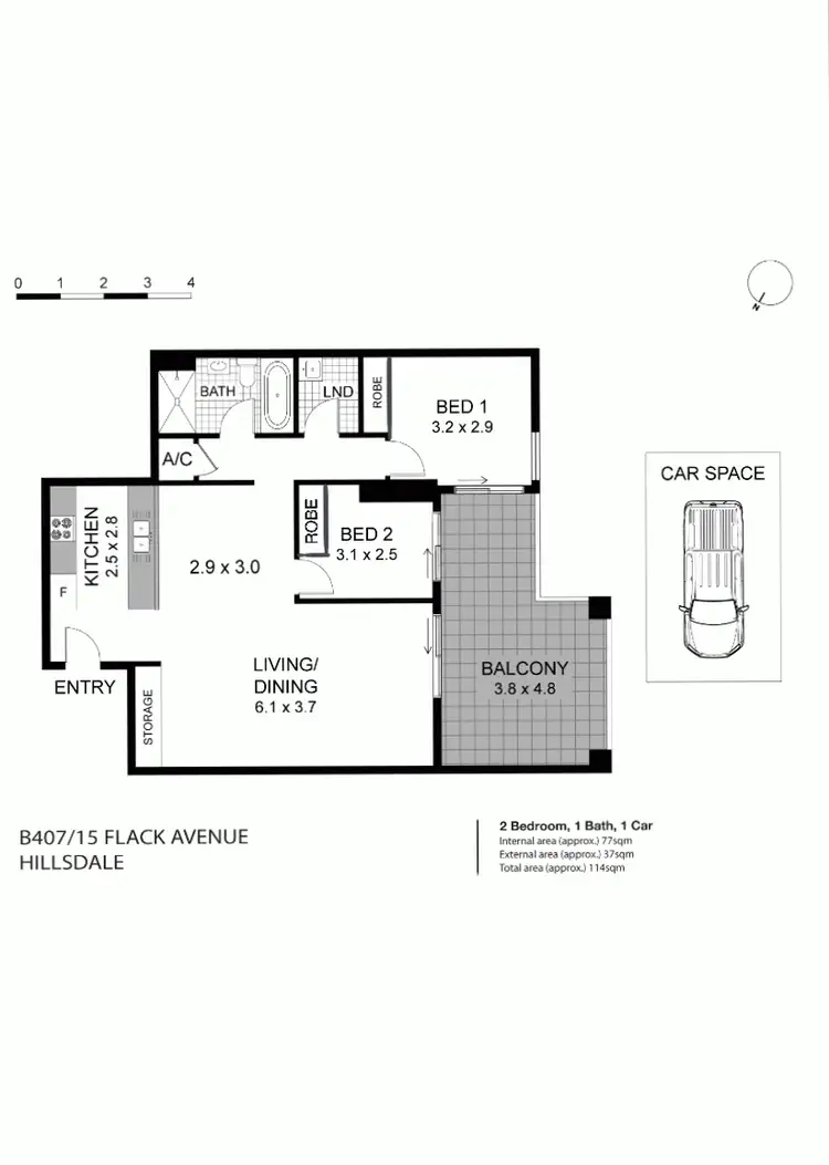 Floorplan of Homely unit listing, 407/15 Flack Avenue, Hillsdale NSW 2036