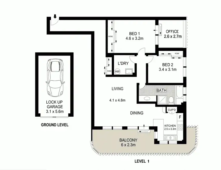 Floorplan of Homely apartment listing, 3/57 Banks Street, Monterey NSW 2217