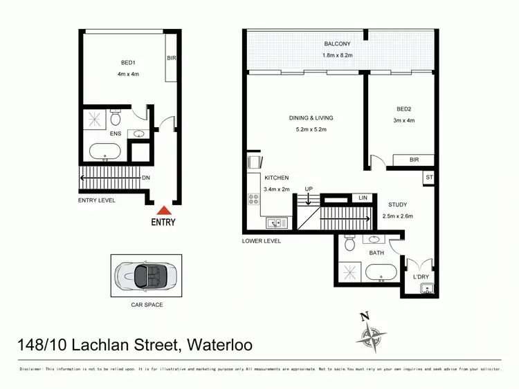 Floorplan of Homely apartment listing, 148/10 LACHLAN STREET, Waterloo NSW 2017